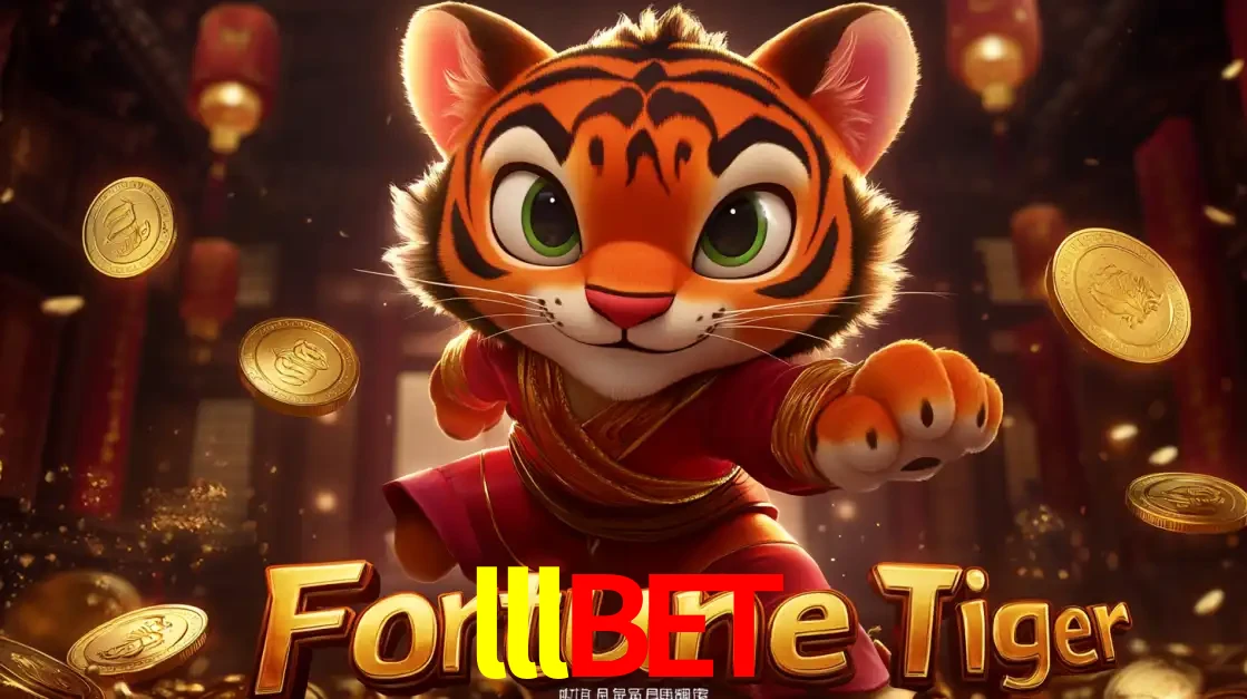 O carismático mascote do jogo de slot Fortune Tiger, um tigre fofo em pose de artes marciais, pronto para trazer sorte e multiplicadores de ganhos no cassino online lllbet.