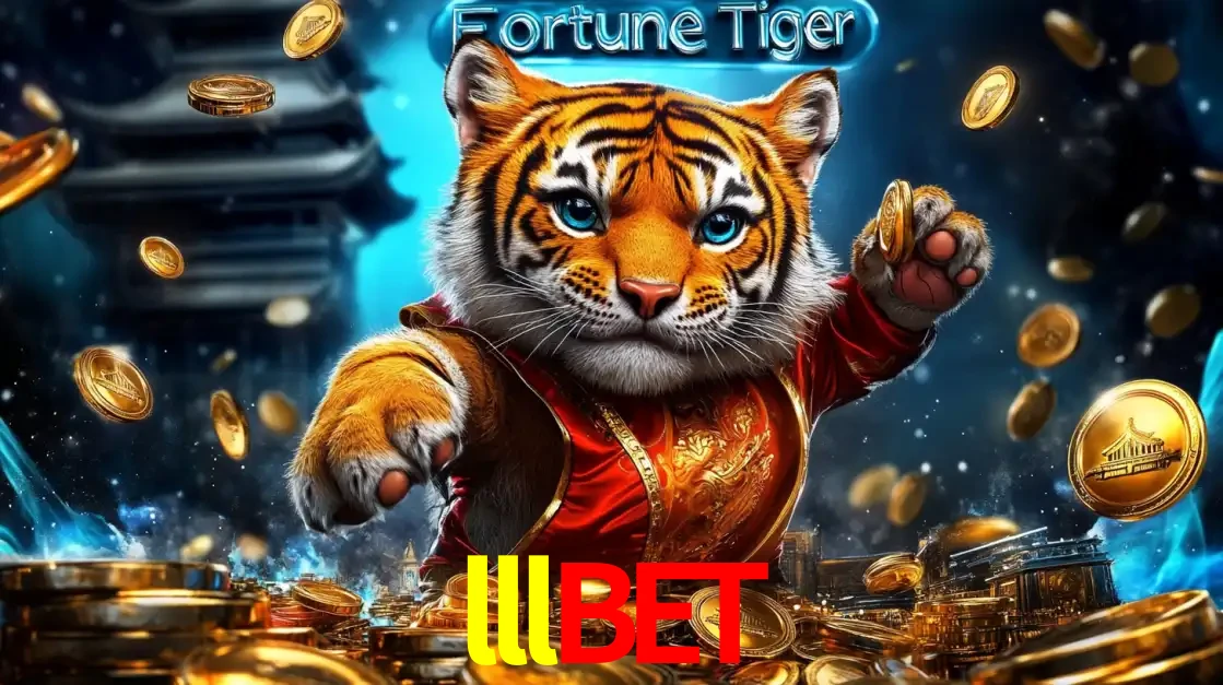 Imagem promocional do jogo de slot Fortune Tiger, com um tigre majestoso em traje tradicional cercado por uma fortuna em moedas de ouro, disponível agora no cassino lllbet.